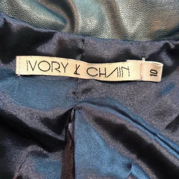 IVORY & CHAIN Women’s Navy Blue Moto-Style ‘Bessy Biker Jacket’ - NWOT - Picture 10 of 10